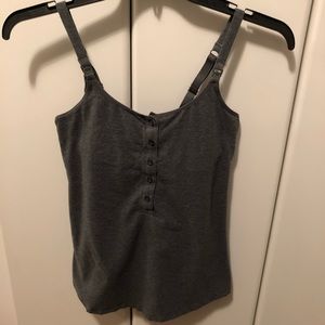 Maternity Nursing Tank Top - Dark Grey Small